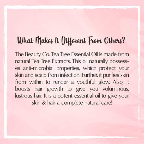 The Beauty Co. Tea Tree Oil For Acne And Blemish-Free Skin - 15Ml