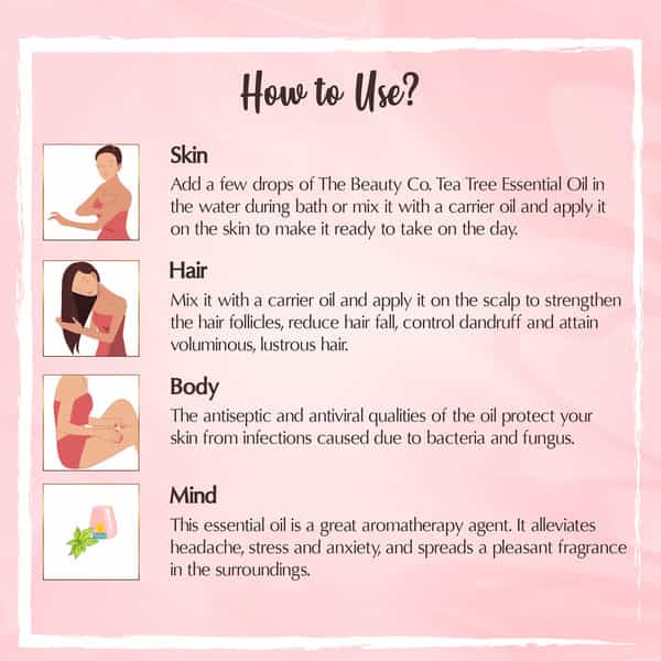 The Beauty Co. Tea Tree Oil For Acne And Blemish-Free Skin - 15Ml