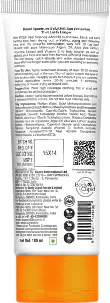 Wow Skin Science Am2pm Sunscreen Lotion - 100 Ml Tube