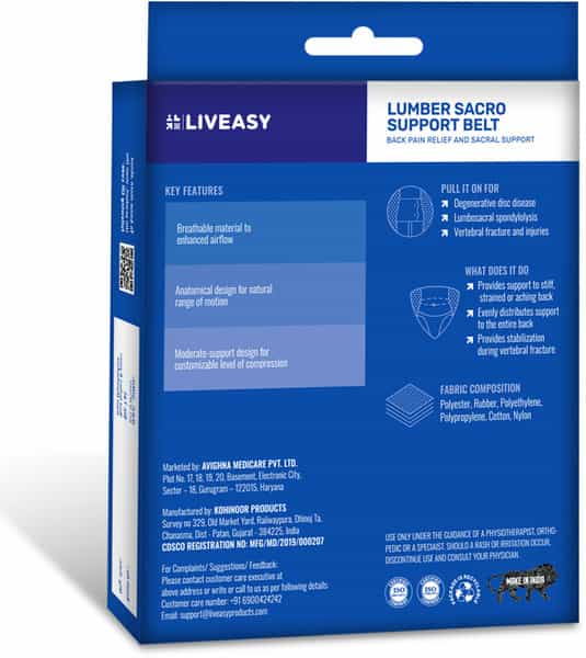 Liveasy Ortho Care Lumbar Sacro Support Belt - Small