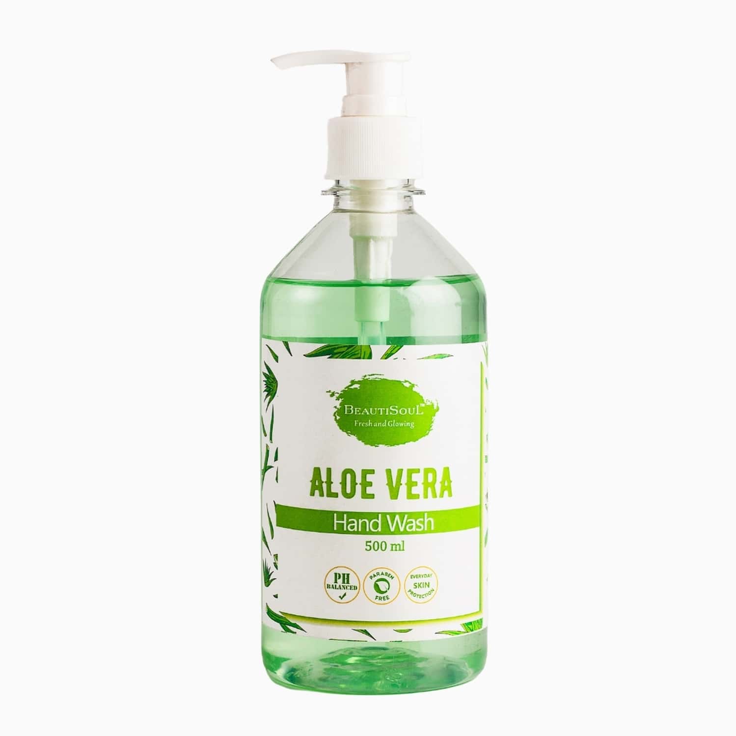 Beautisoul Aloe Vera Handwash With Pure Aloe Vera & Glycerin - 500 Ml Pump|Ph Balanced|Made In India
