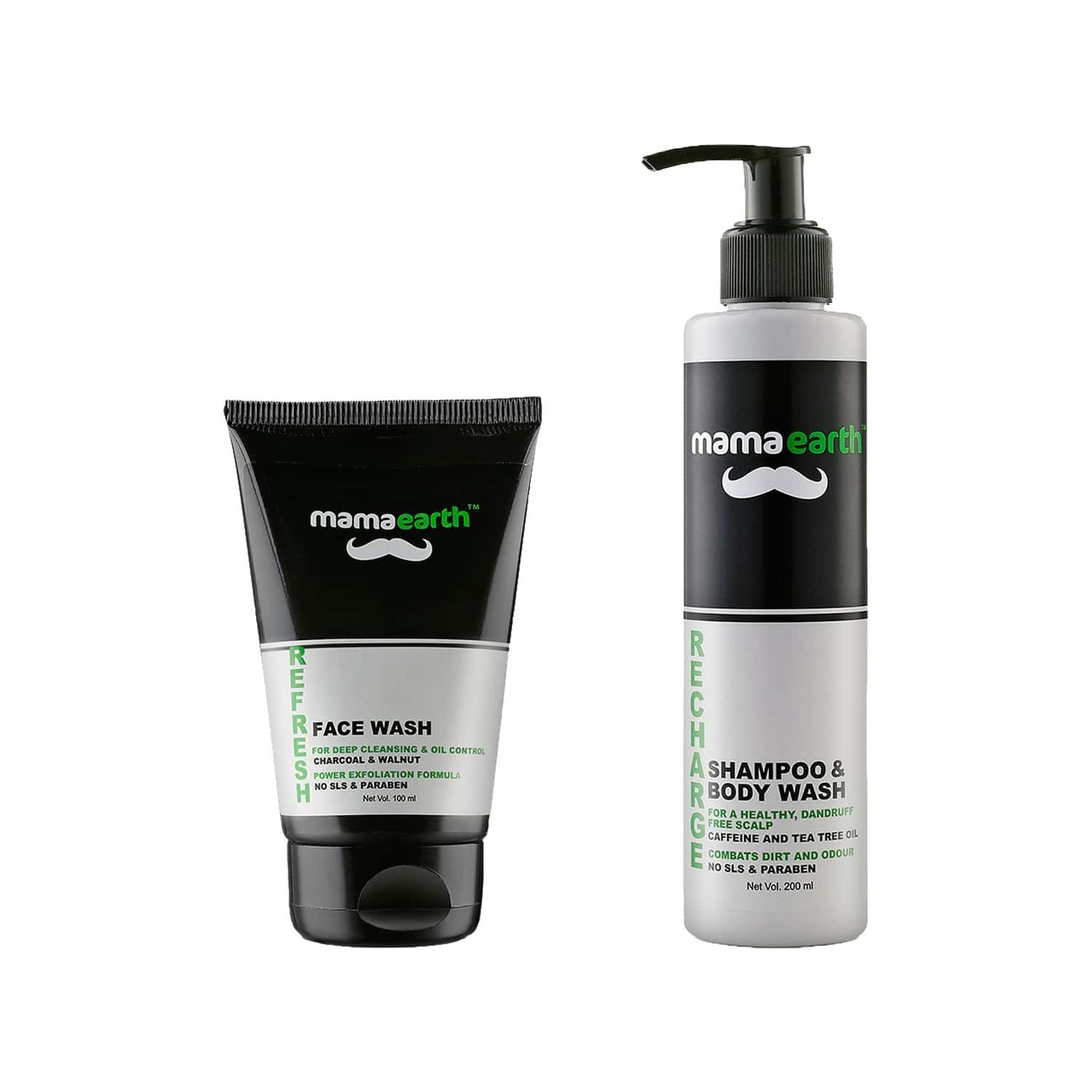 Buy MAMAEARTH MEN'S REFRESH OIL CONTROL FACEWASH 100ML & SHAMPOO AND