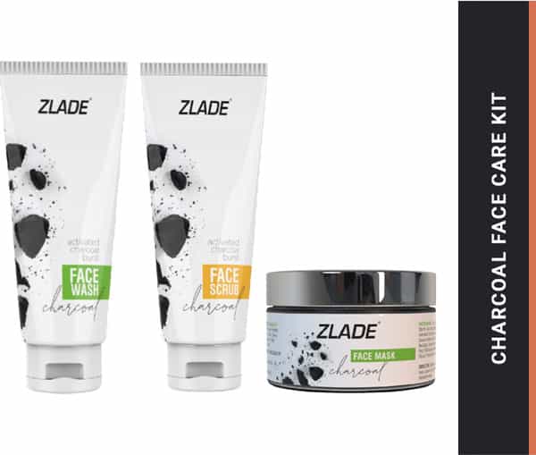 Zlade Charcoal Face Care Kit With Activated Charcoal