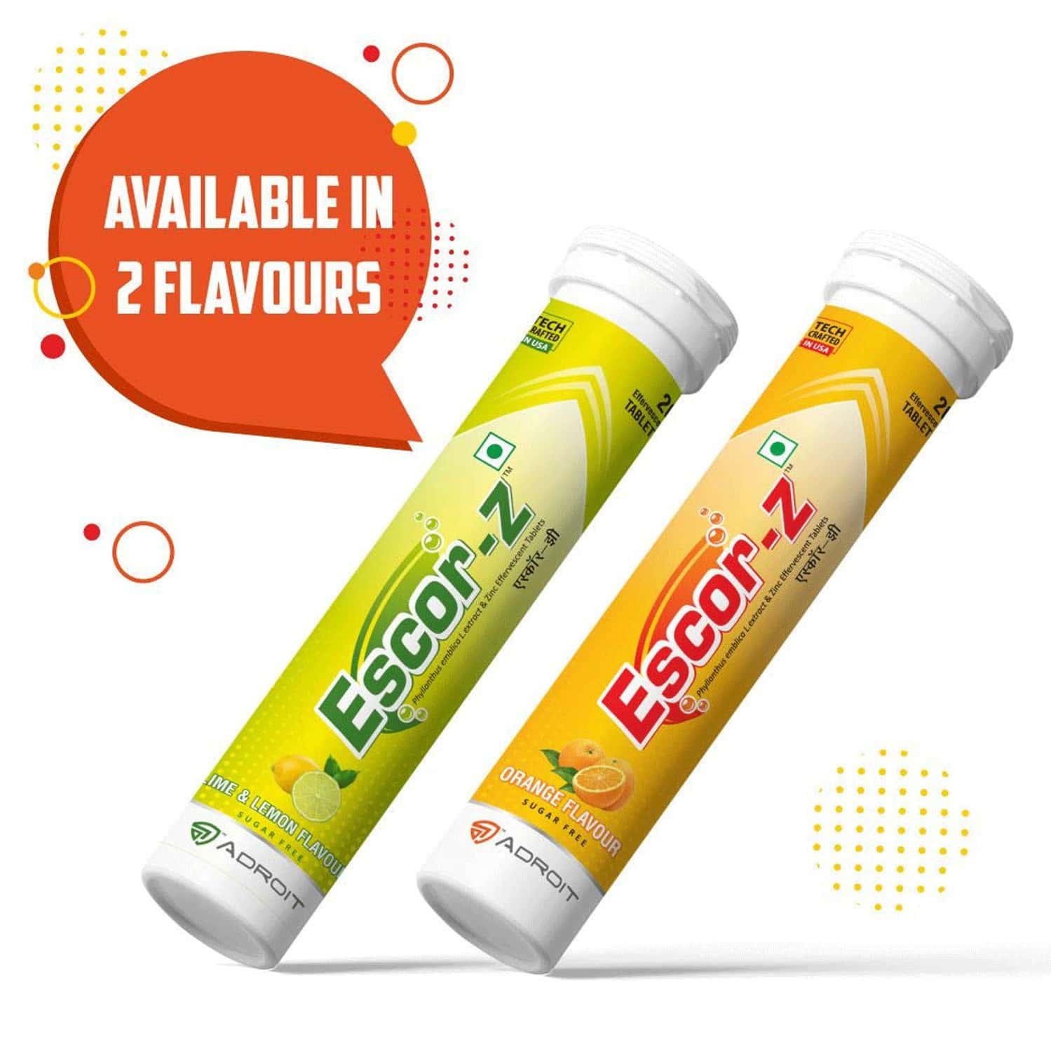 Buy ESCORZ EFFERVESCENT TABLETSLIME & LEMON AND ORANGE FLAVOR COMBO