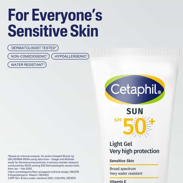 Cetaphil Sun Spf 50 Light Gel | Sensitive Skin | 50 Ml