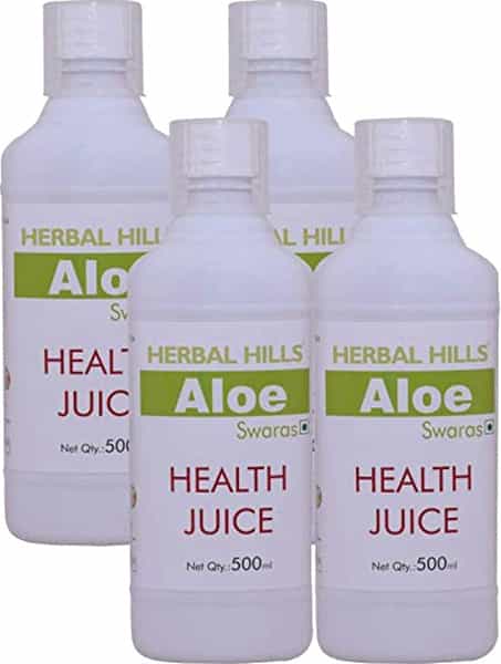 Herbal Hills Aloevera Juice 500 Ml (Pack Of 4) Pure Aloe Vera Drinking Juice - No Added Sugar