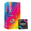 Skore Assorted Colours & Dotted Condoms (Shades) 10N (Pack Of 4) And Hard Rock Gel Sachet Free