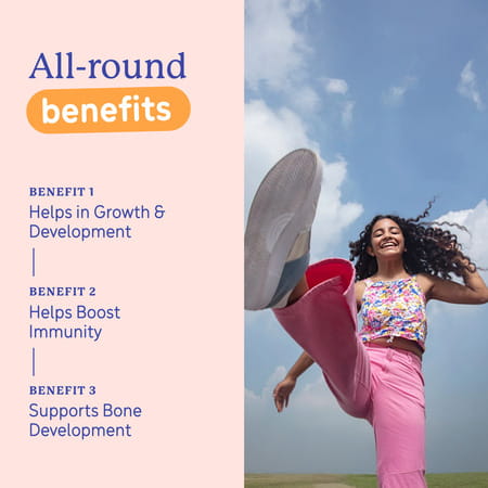 Gritzo Supermilk Growth+ (13+Y Girls) | 13g Protein Powder (Cafe Mocha | 400g)