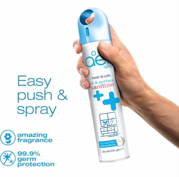 Godrej Aer Disinfectant Spray (Air & Surface) Aqua 99.9% Germ Protection Long Lasting - 240Ml