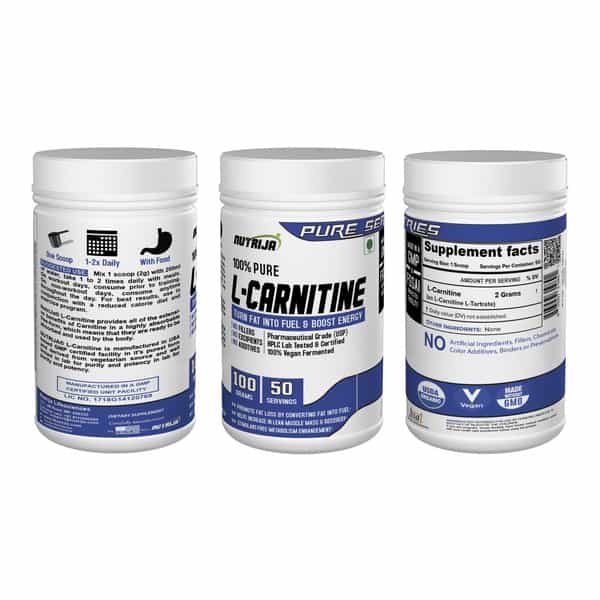 Nutrija L-Carnitine L-Tartrate | 100Grams (Tangy Orange)