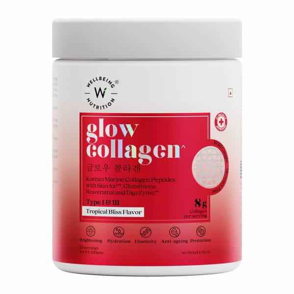 Wellbeing Nutrition Glow Korean Marine Collagen Peptides For Anti-Aging | Skin Brightening 250G