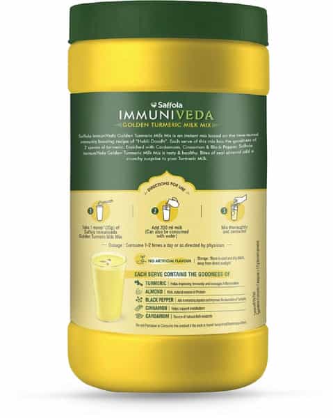 Saffola Immuniveda Golden Turmeric Milk Mix 400G Immunity Booster Drink - Kids & Adults