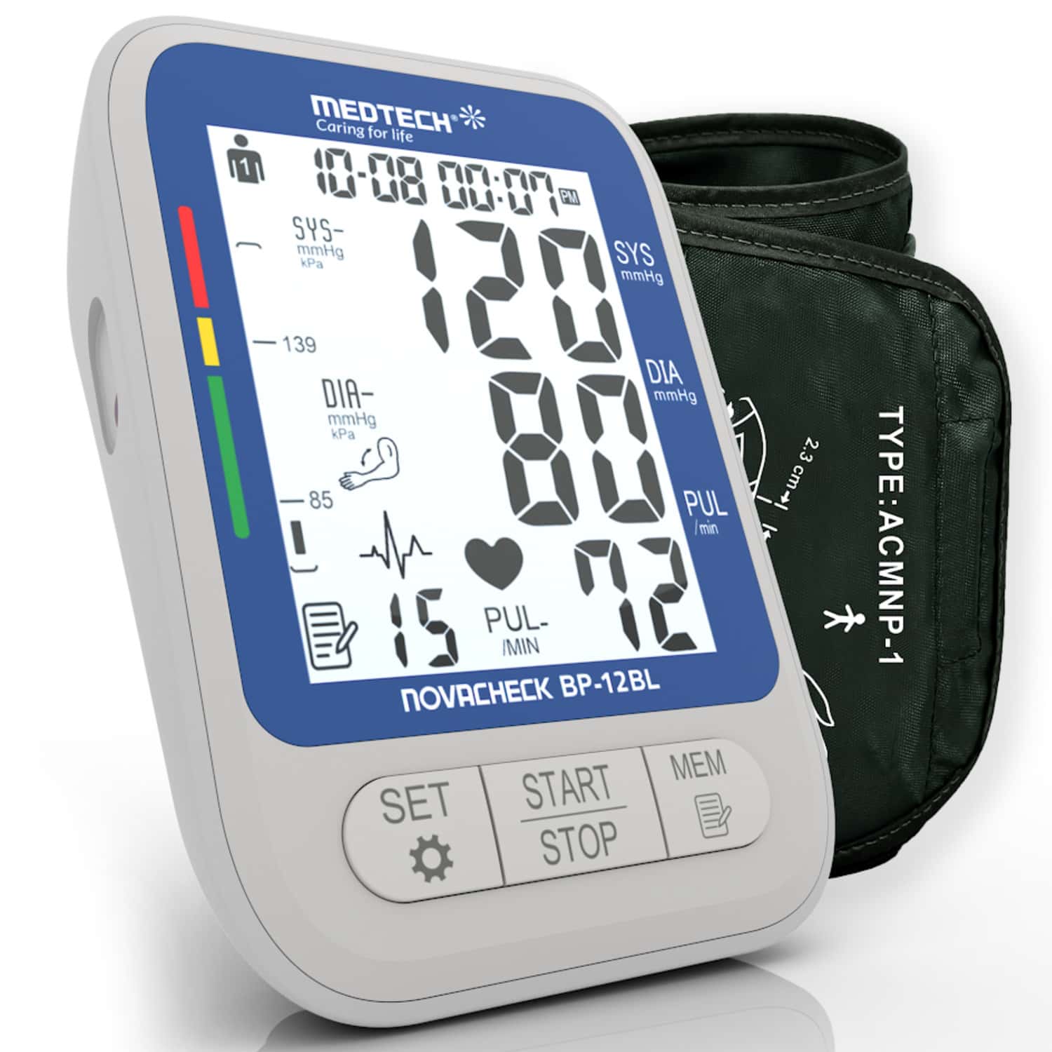Medtech Bp12bl Fully Automatic Portable Digital Blood Pressure Bp Monitoring Machine With Smart Mdd