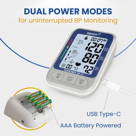 Medtech Bp12bl Fully Automatic Portable Digital Blood Pressure Bp Monitoring Machine With Smart Mdd