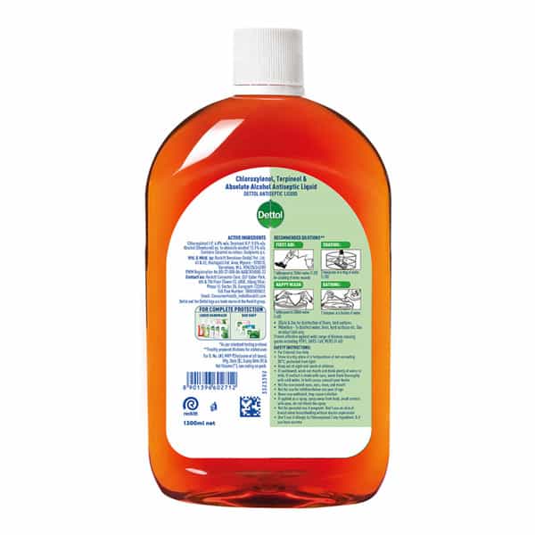 Dettol Antiseptic Liquid For First Aid | Surface Disinfection And Personal Hygiene 1300 Ml