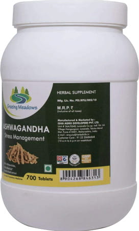 Grazing Meadows Ashwagandha Tablets Natural Ashwagandha 700 Tablets (Withania Somnifera)Pack Of 5)