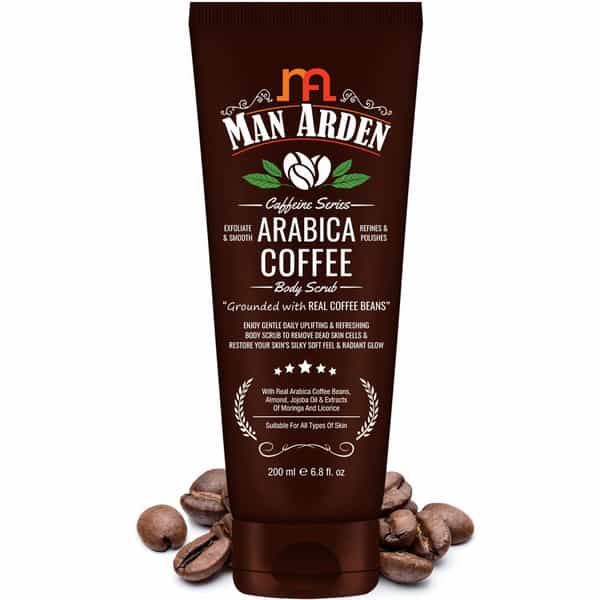 Man Arden Caffeine Series Arabica Coffee Body Scrub - From Real Coffee Beans Tan Removal 200 Ml