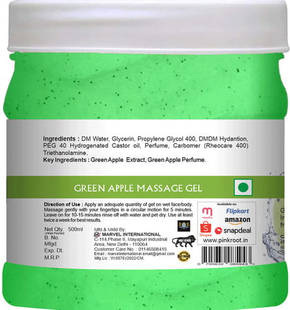 Pink Root Green Apple Massage Gel 500Ml