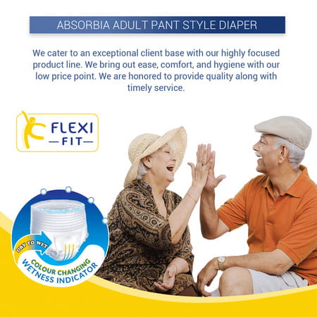 Absorbia Adult Diaper Pant Style Waist Size 80-114 Cm ( 31 - 45 Incs ) Large (Size-L)-10