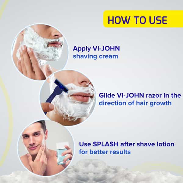 Vi-John Tropical Lime Shaving Cream For Men With Tea Tree Oil And Bacti-Guard 125Gm (Pack Of 8)