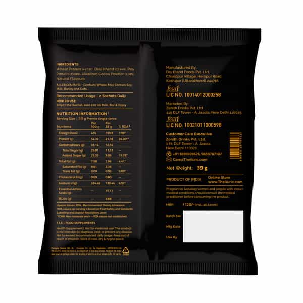 Auric Vegan Protein Powder For Men & Women | 24 Sachet | 21G Plant Protein & 6G Bcaa In Every Sachet