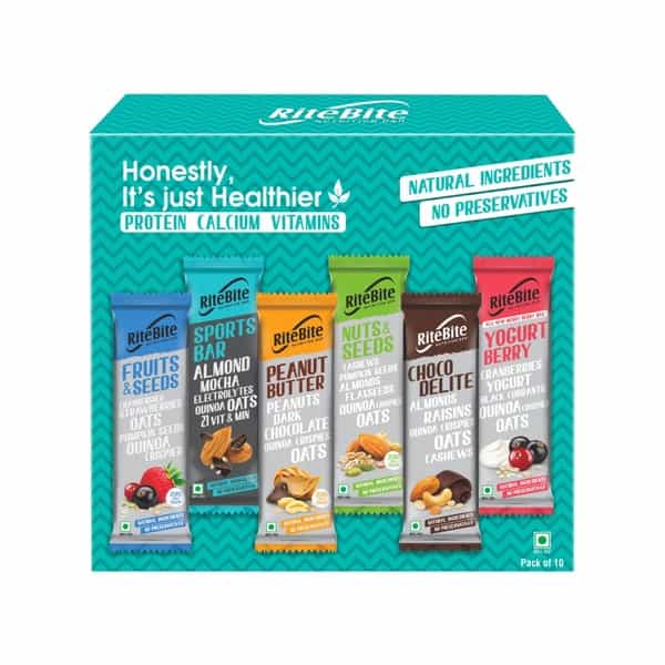 Ritebite Assorted Nutrition Bar (Pack Of 10) Box Of 375 G
