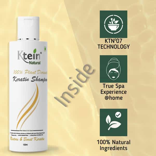 Ktein Natural 100% Plant Derived Keratin Shampoo (100Ml)
