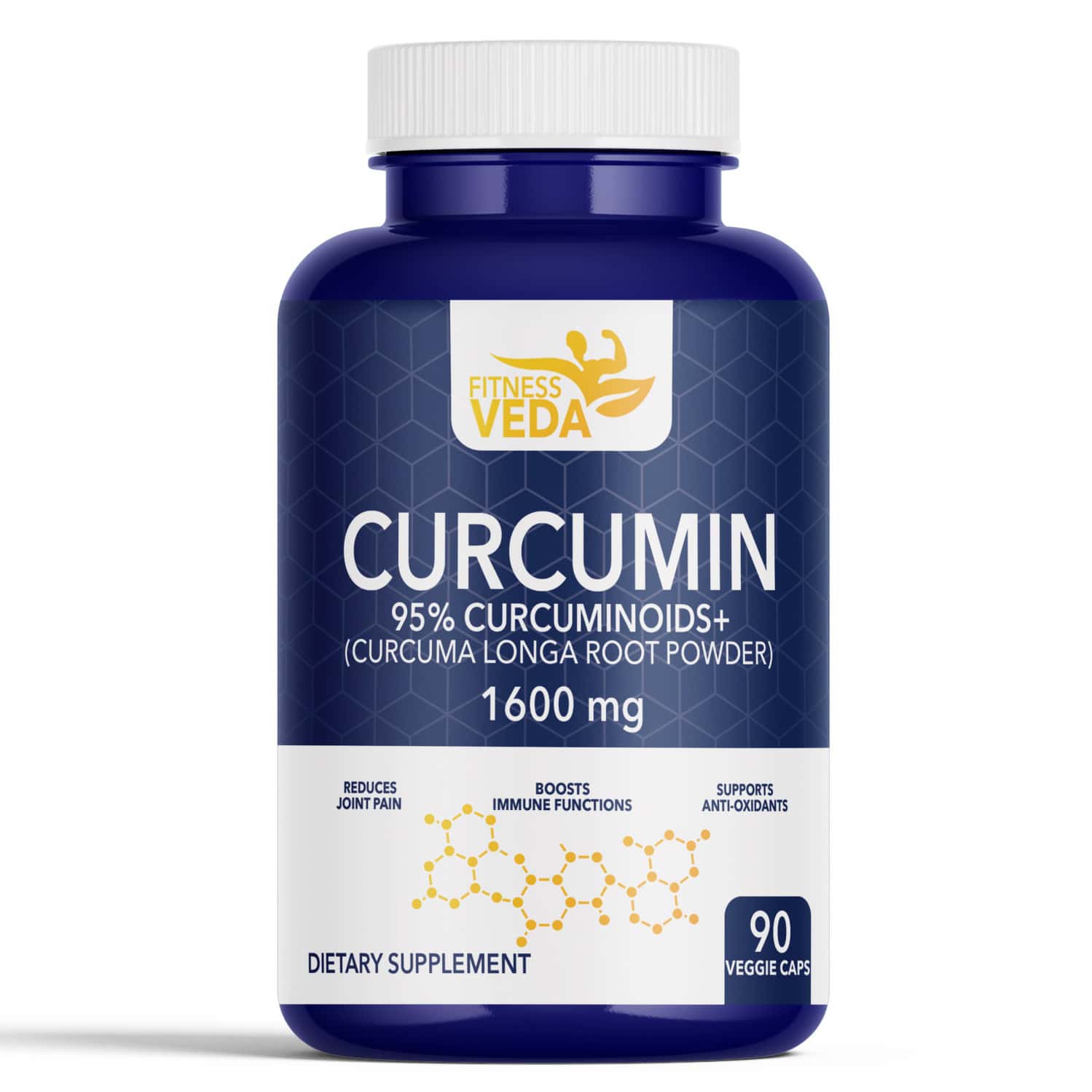 Fitnessveda Curcumin Long Rootn- 1600mg With 95% Curcuminoids Higher Absorption