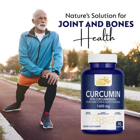 Fitnessveda Curcumin Long Rootn- 1600mg With 95% Curcuminoids Higher Absorption