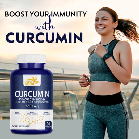Fitnessveda Curcumin Long Rootn- 1600mg With 95% Curcuminoids Higher Absorption