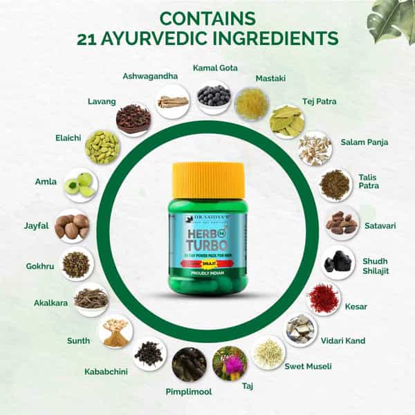 Dr. Vaidya's Herbo24turbo - Ayurvedic Capsules For Male Sexual Wellness - Pack Of 2
