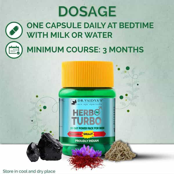 Dr. Vaidya's Herbo24turbo - Ayurvedic Capsules For Male Sexual Wellness - Pack Of 2