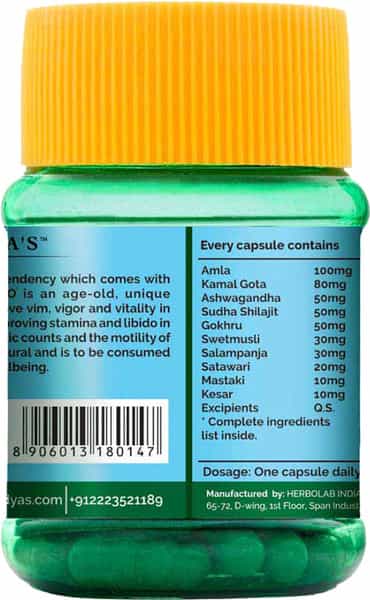 Dr. Vaidya's Herbo24turbo - Ayurvedic Capsules For Male Sexual Wellness - Pack Of 2