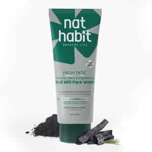 Nat Habit 100% Natural Detox | Skin Brightening For Men Charcoal Face Wash (100g)