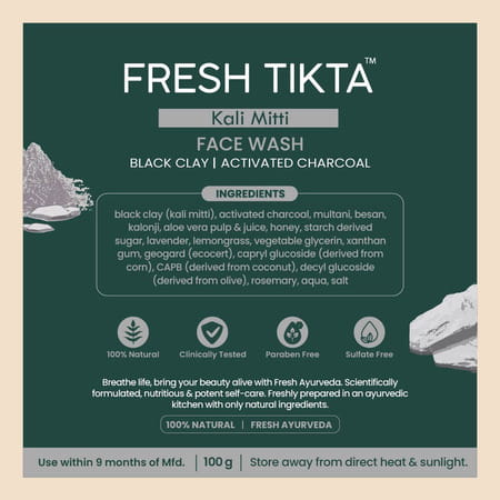 Nat Habit 100% Natural Detox | Skin Brightening For Men Charcoal Face Wash (100G)