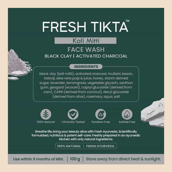 Nat Habit 100% Natural Detox | Skin Brightening For Men Charcoal Face Wash (100G)