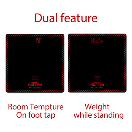 Hoffen Thick Tempered Glass Digital Electronic Lcd Personal Weight Machine - (Ho-18-Red Led)