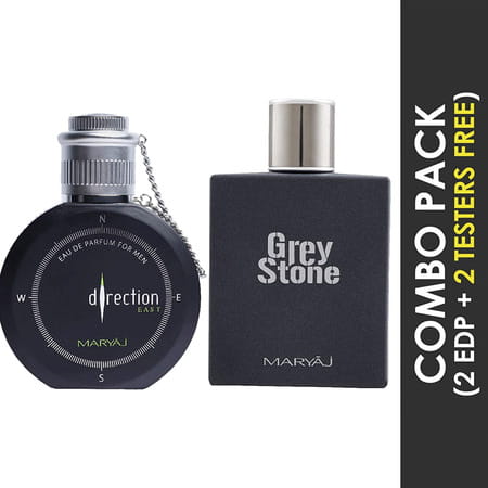 Maryaj Direction East Edp 100ml For Men & Grey Stone For Him Edp 100ml Pack Of 2