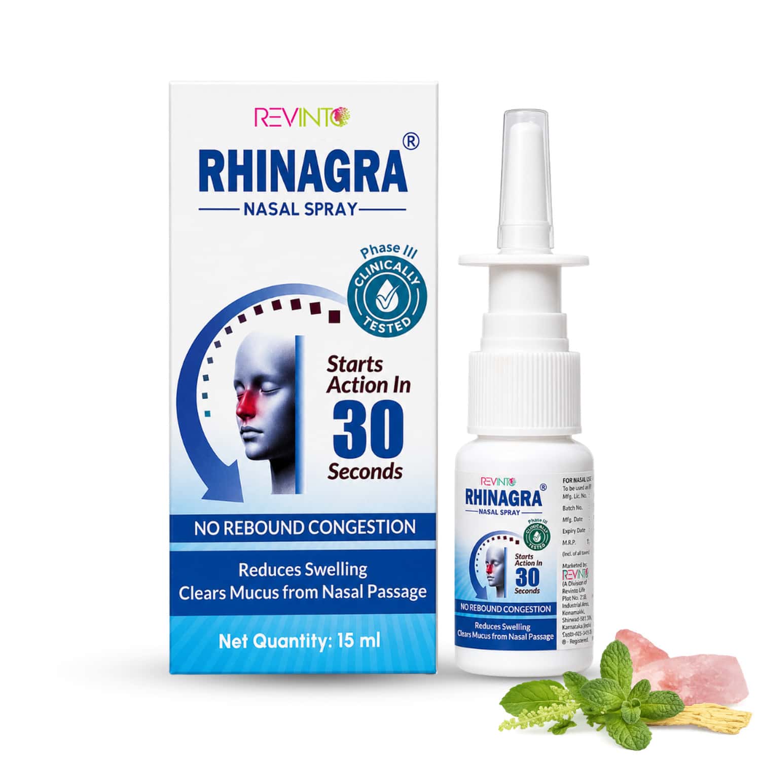 Revinto Rhinagra Nasal Spray | Breathe Freely| Naturally | 15ml