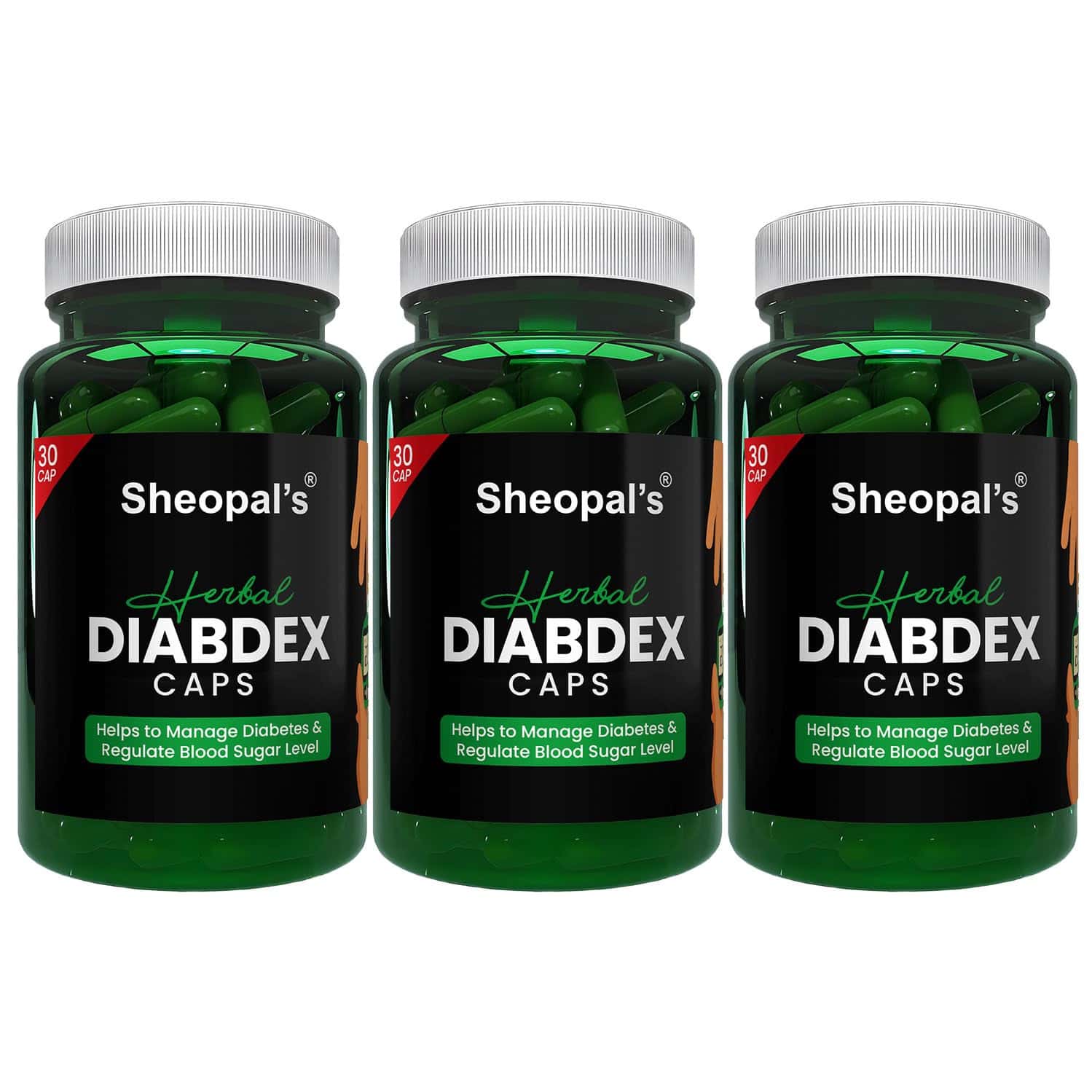 Sheopal'S Diabdex Ayurvedic Herbal Blood Sugar Support Capsules | 30 Capsules X 3