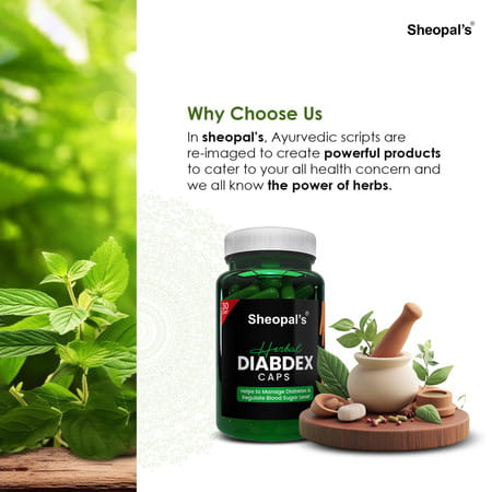 Sheopal'S Ayurvedic Herbal Diabdex Diabetes Care | 30 Capsules | Pack Of 3