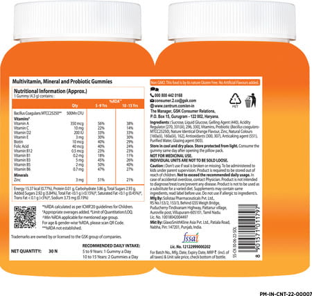 Centrum Kids Multivitamin Gummies Bottle 30 No'S