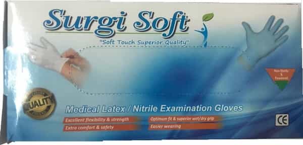 Surgi Soft Nitrile Examination Hand Gloves - Box Of 50 Pairs
