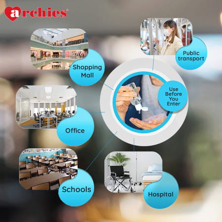 Archies Hand Sanitizer Combo Pack 100ml X 5