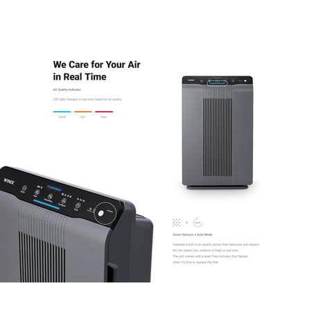 Winix Premium 4 Stage Air Purifier (360sqft) Upto 1065 Sqft 2 Year Warranty (5300-2) Gray 1 No'S