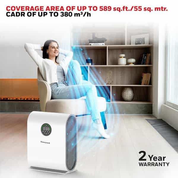 Honeywell New Launch Air Purifier For Home Covers 589 Sqft Wifi App&Voice Control 1 No's