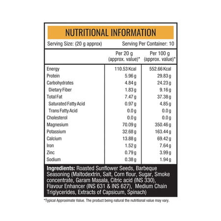 Nourishvitals Barbeque Sunflower Roasted Seed 200G