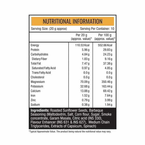 Nourishvitals Barbeque Sunflower Roasted Seed 200G