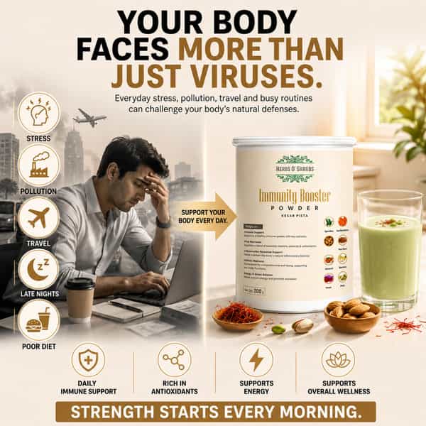 Herbs O' Shrubs Immunity Booster Powder | Kesar Pista Flavour | Nutrition Powder | 200G