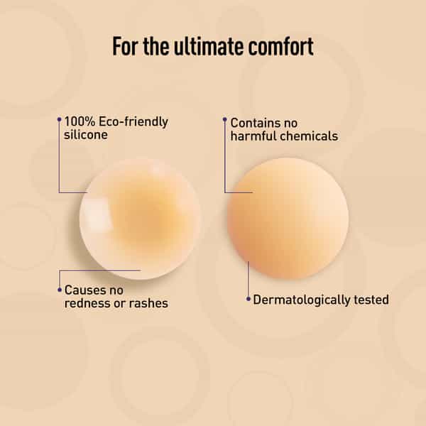 Sirona Reusable And Invisible Silicon Nipple Covers For Women | Adhesive Silicone Breast Pads